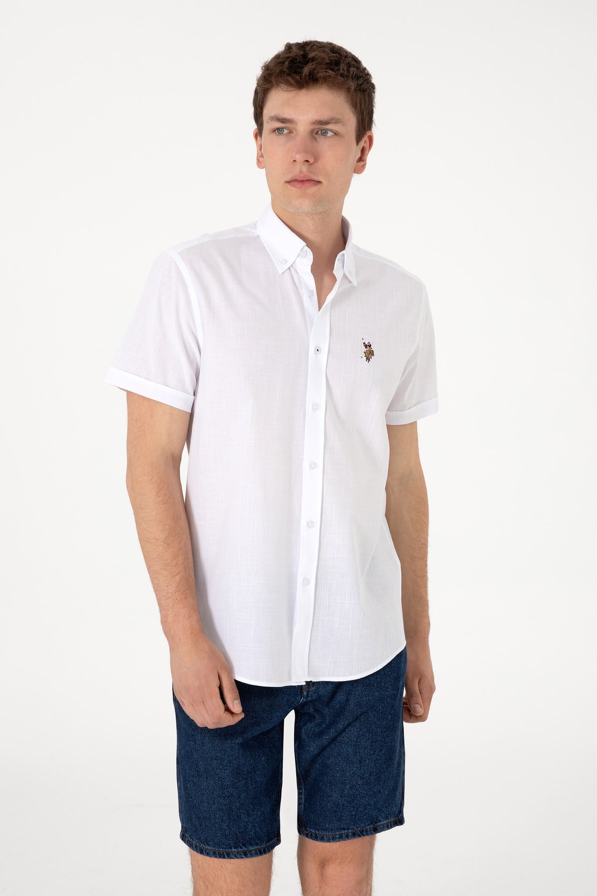 U.S. Polo Assn. Erkek Kısa Kol %100 Pamuk Gömlek 2083854