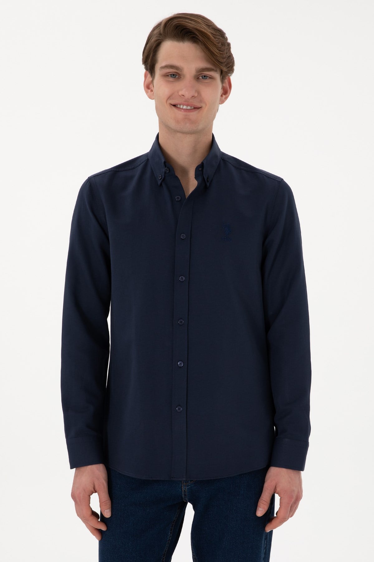 U.s. Polo Assn. Dokuma Uzun Kol Slim Fit Gömlek 2084085