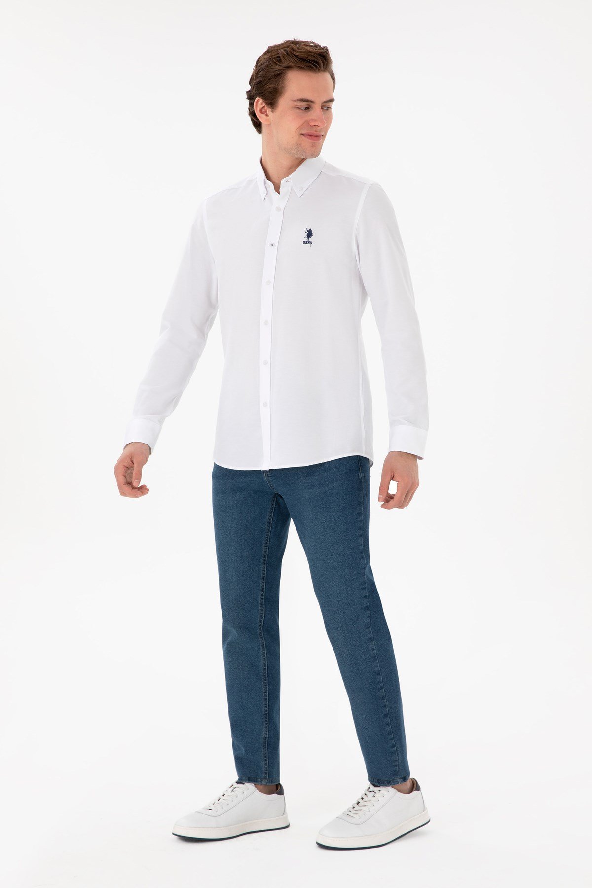 U.s. Polo Assn. Dokuma Uzun Kol Slim Fit Gömlek 2084085