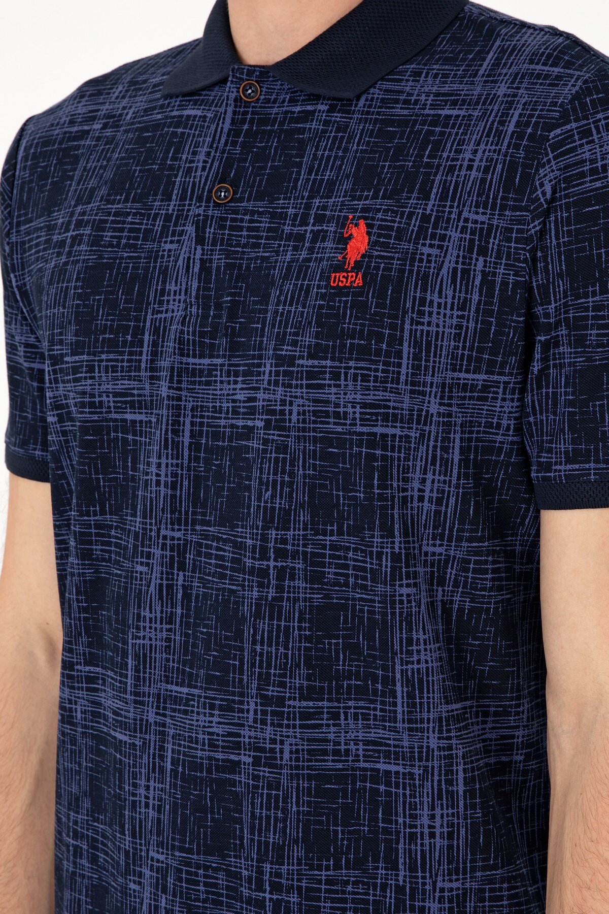 U.s. Polo Assn. Erkek Regular Fit Polo Yaka Desenli %100 Pamuk T-Shirt 2103243