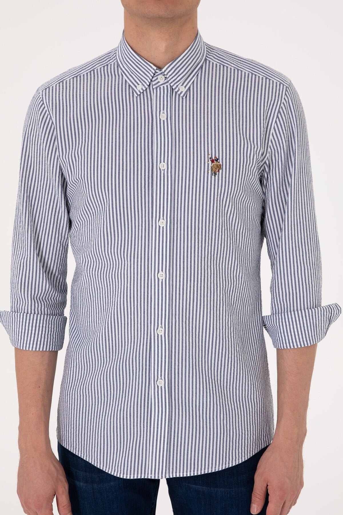 U.s. Polo Assn. Erkek Uzun Kollu Slim Fit %100 Pamuk Gömlek 2103065