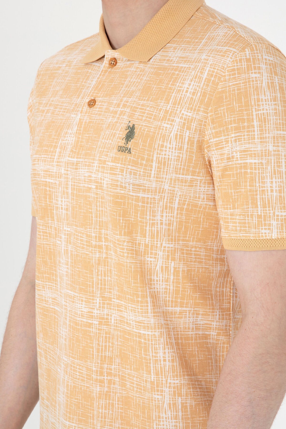 U.s. Polo Assn. Erkek Regular Fit Polo Yaka Desenli %100 Pamuk T-Shirt 2103243