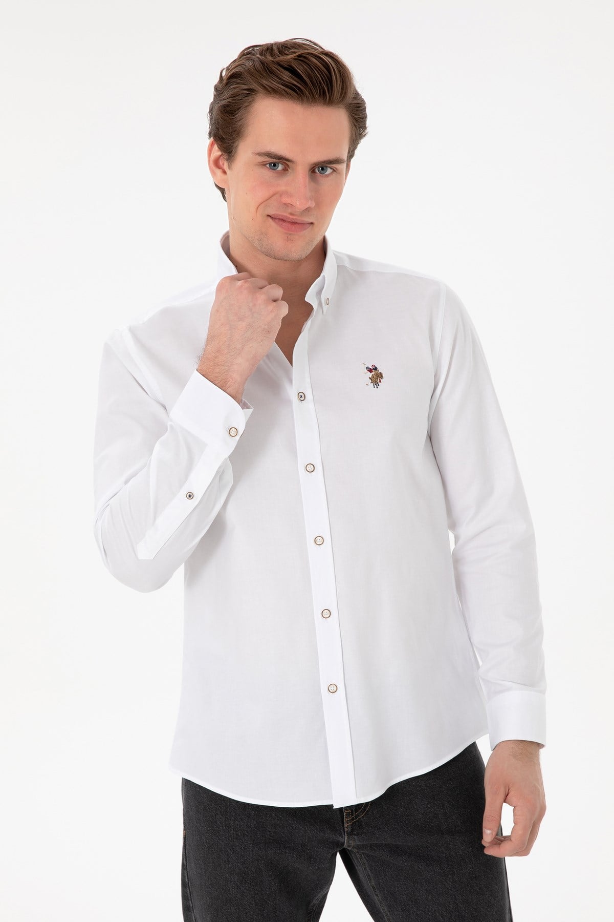 U.s. Polo Assn. %100 Pamuk Uzun Kol Slim Fit Gömlek 2082904