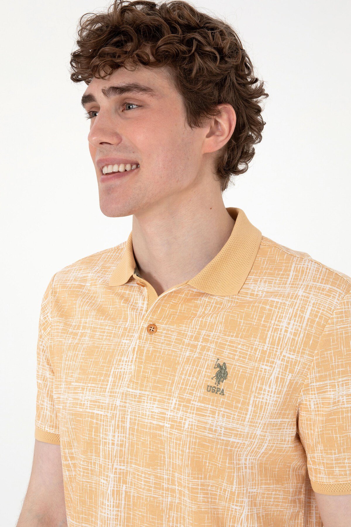 U.s. Polo Assn. Erkek Regular Fit Polo Yaka Desenli %100 Pamuk T-Shirt 2103243