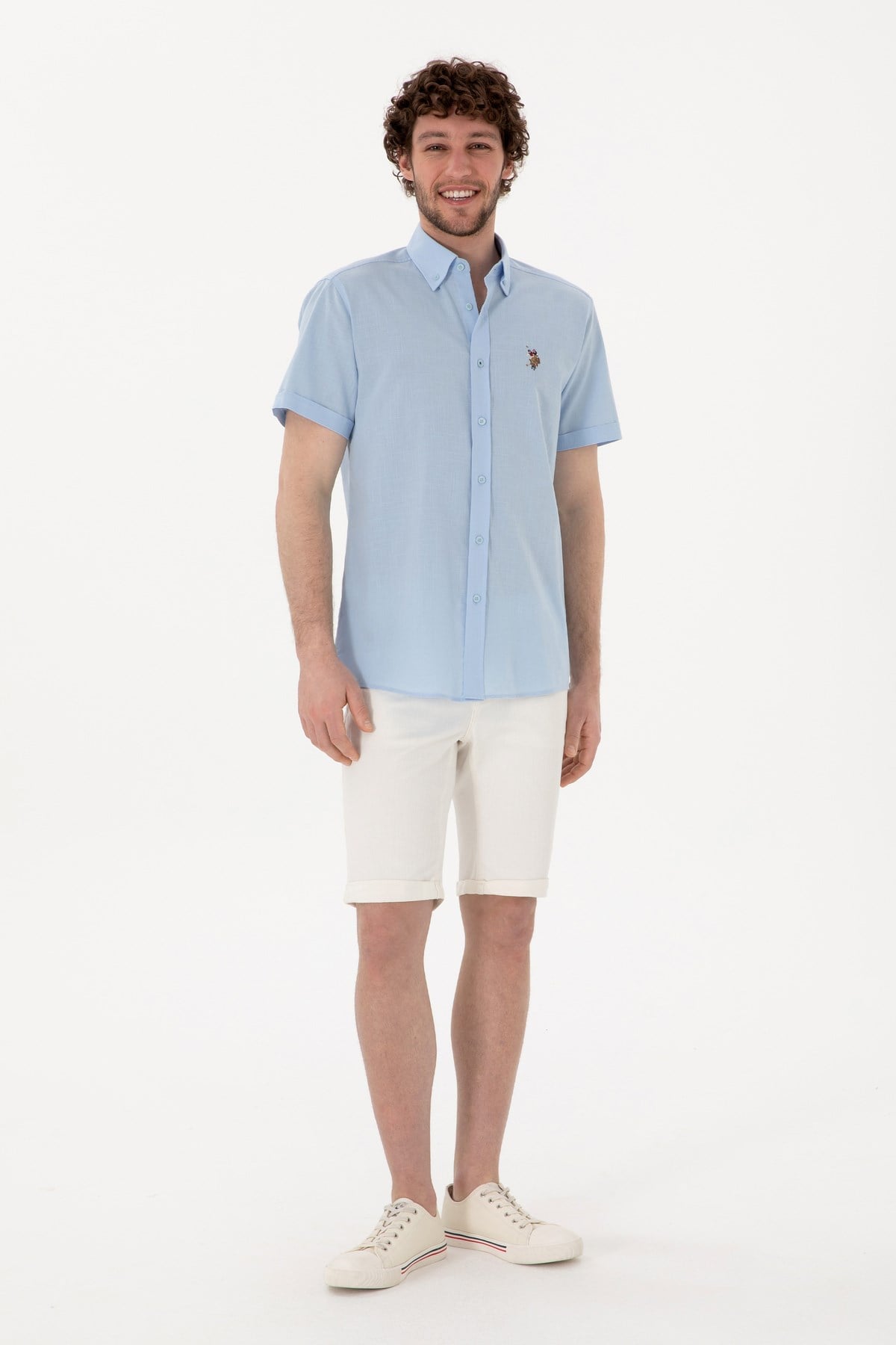 U.S. Polo Assn. Erkek Kısa Kol %100 Pamuk Gömlek 2083854