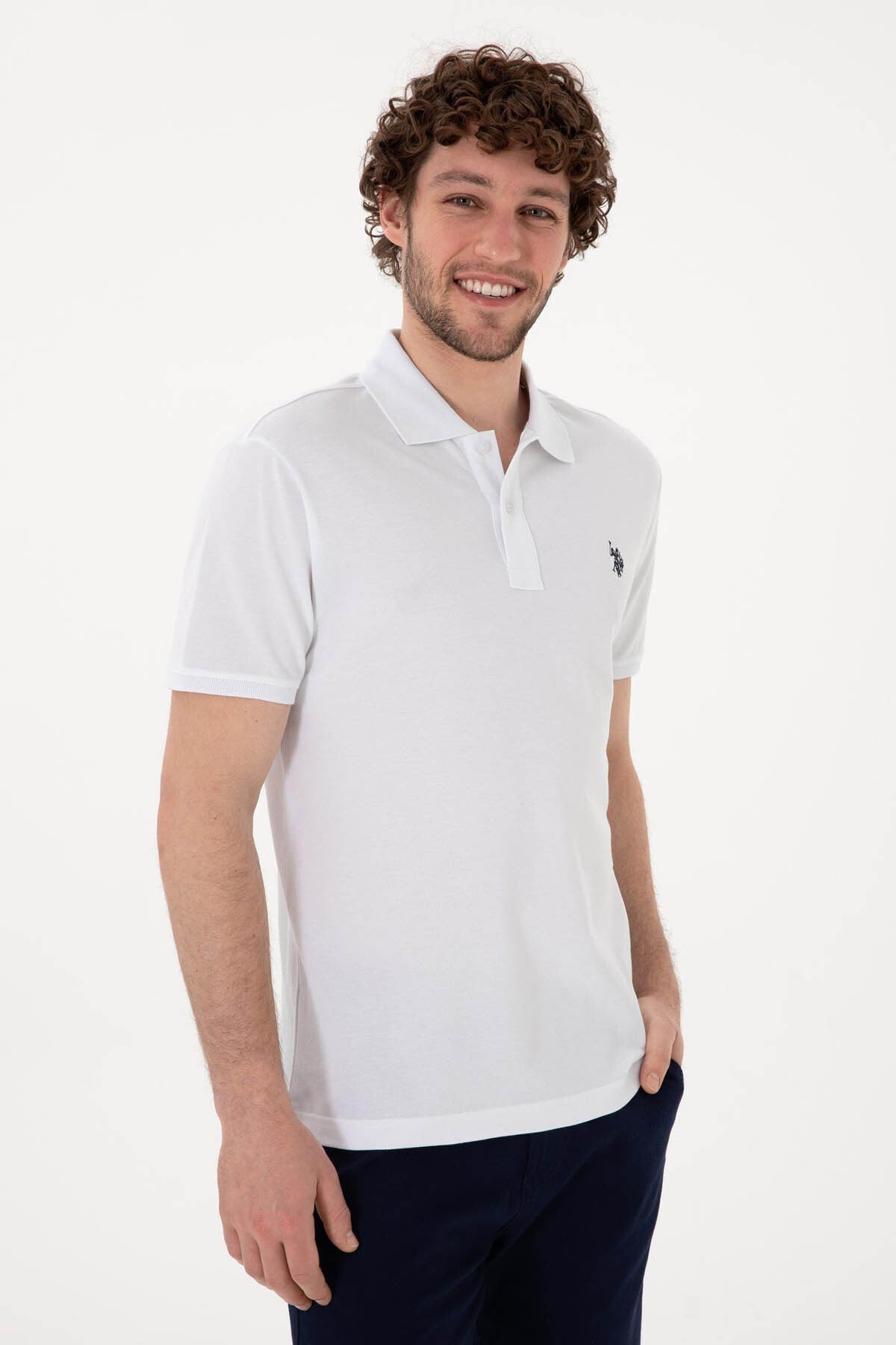 U.S. Polo Assn. Gtp04Iy025 Beyaz Erkek Polo Yaka T-shirt 2084151