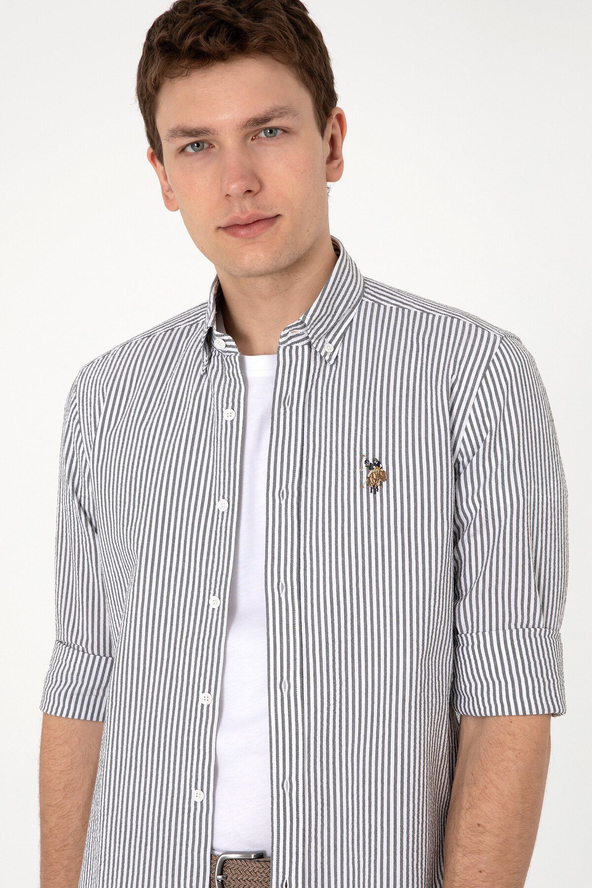 U.s. Polo Assn. Erkek Uzun Kollu Slim Fit %100 Pamuk Gömlek 2103065