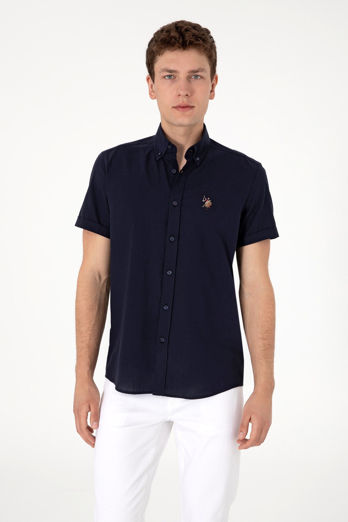 U.S. Polo Assn. Erkek Kısa Kol %100 Pamuk Gömlek 2083854