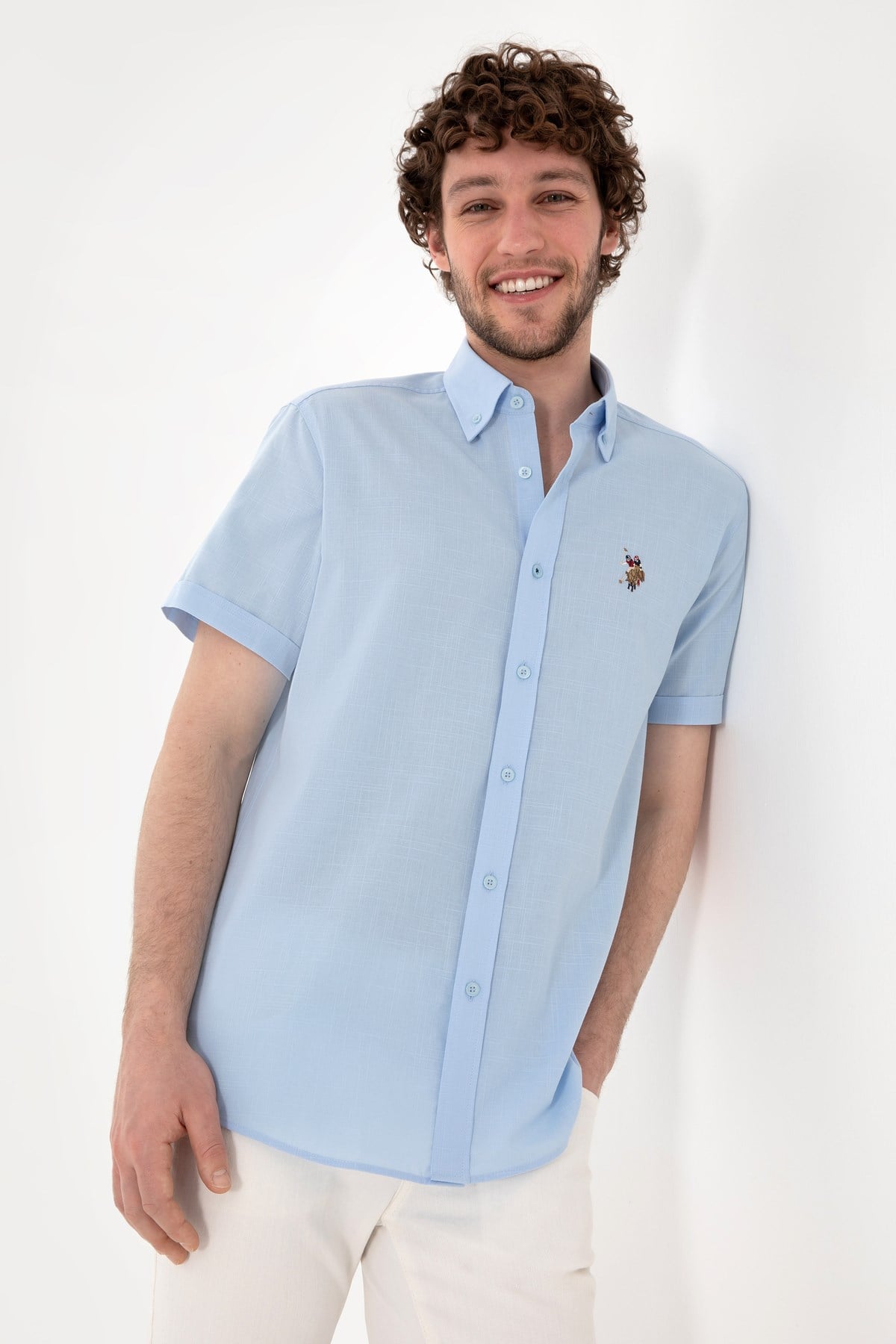 U.S. Polo Assn. Erkek Kısa Kol %100 Pamuk Gömlek 2083854
