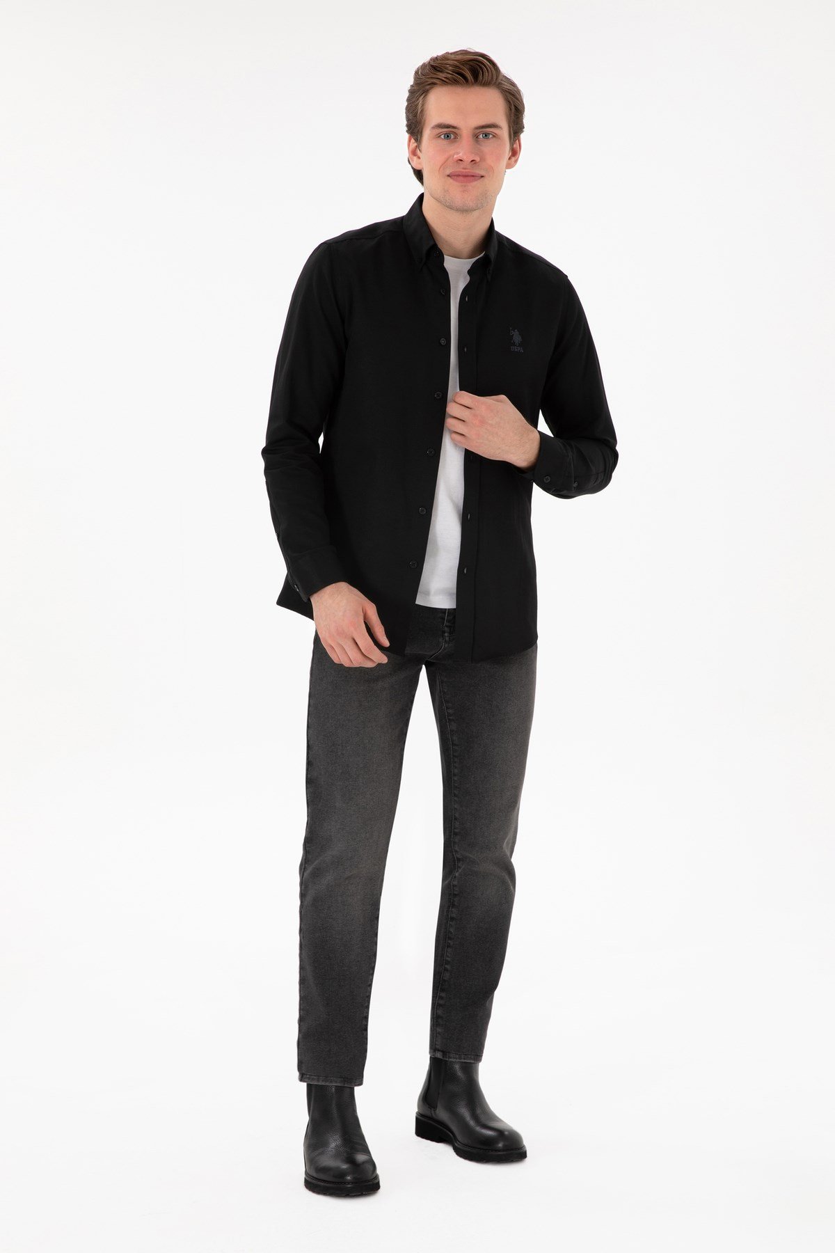 U.s. Polo Assn. Dokuma Uzun Kol Slim Fit Gömlek 2084085