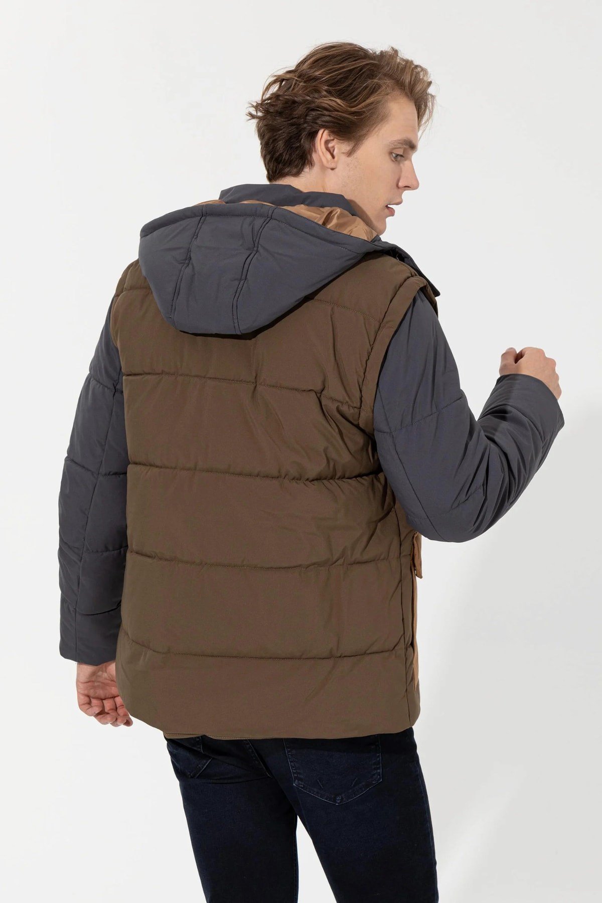 U.S. Polo Assn. Yeleğe Dönüştürülebilen Blok Renkli Erkek Mont 1443137