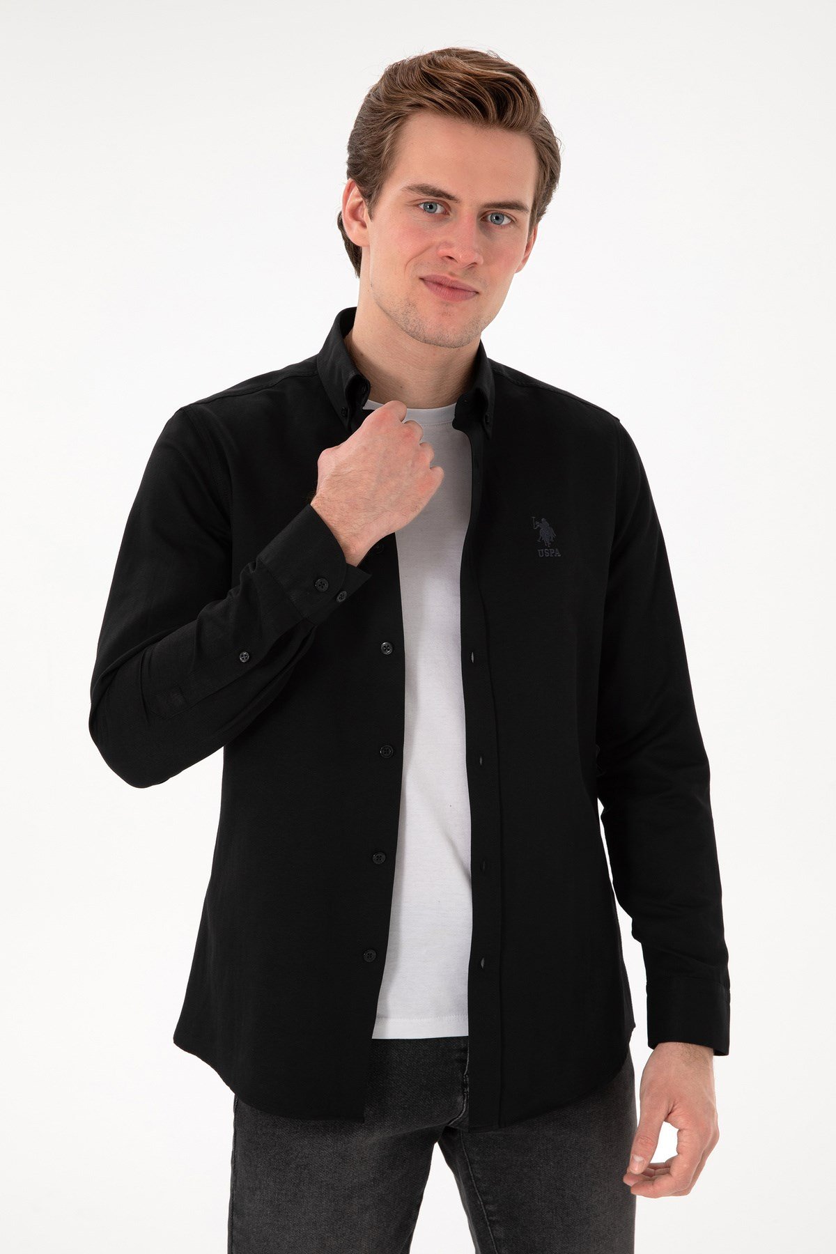 U.s. Polo Assn. Dokuma Uzun Kol Slim Fit Gömlek 2084085