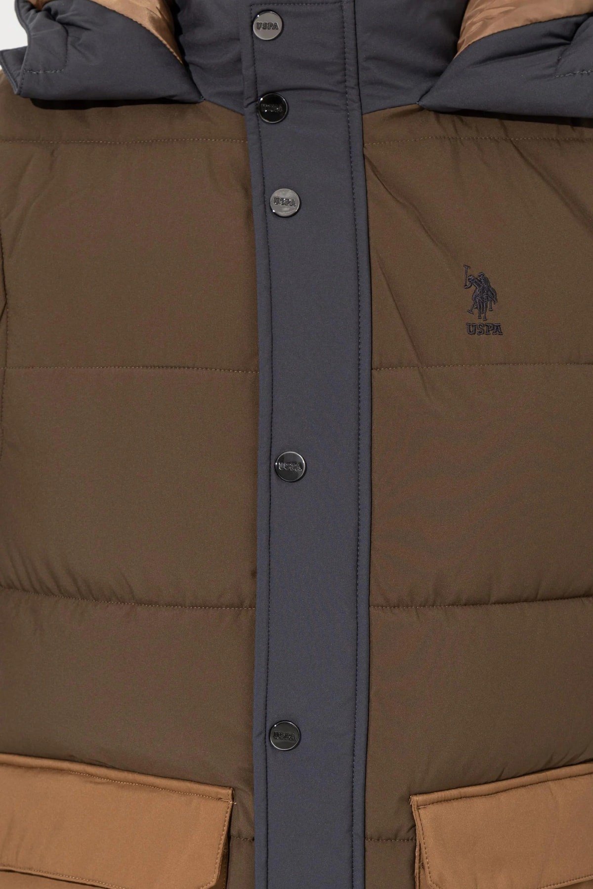 U.S. Polo Assn. Yeleğe Dönüştürülebilen Blok Renkli Erkek Mont 1443137