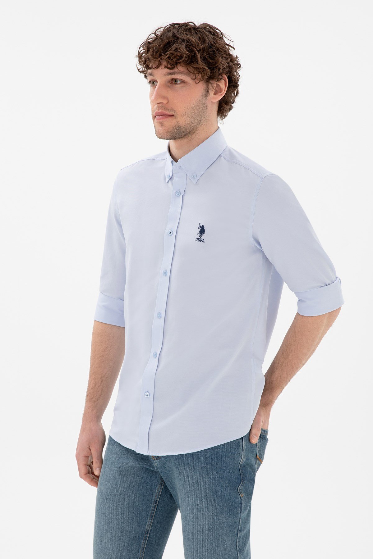 U.s. Polo Assn. Dokuma Uzun Kol Slim Fit Gömlek 2084085