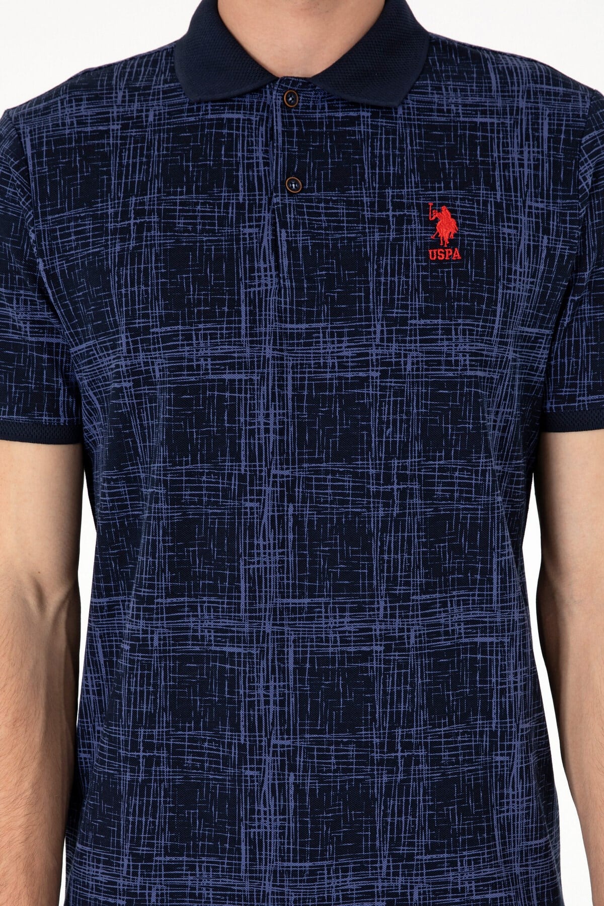 U.s. Polo Assn. Erkek Regular Fit Polo Yaka Desenli %100 Pamuk T-Shirt 2103243
