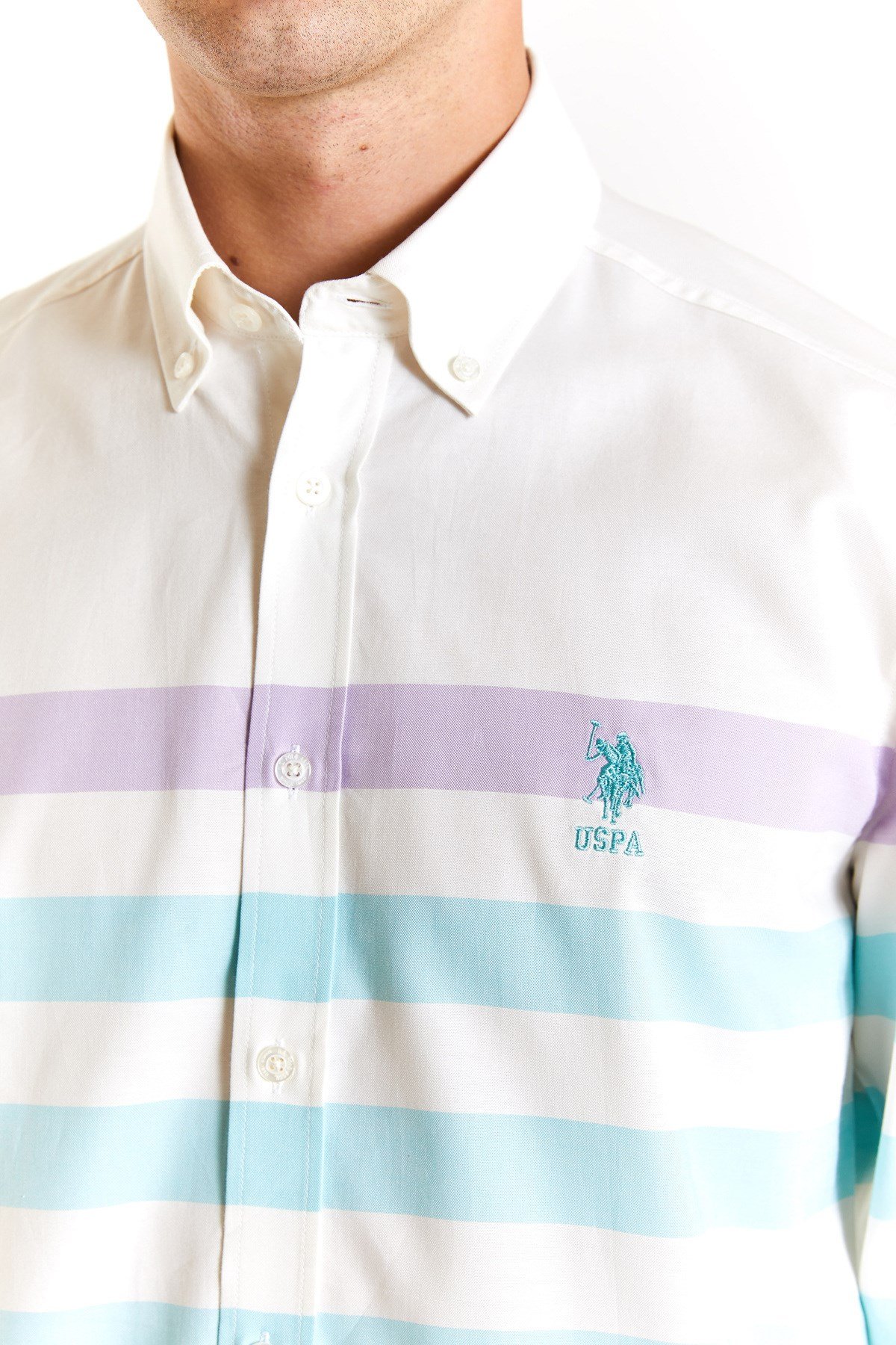 U.S. POLO ASSN. SLİM FİT DOKUMA UZUNKOL GÖMLEK