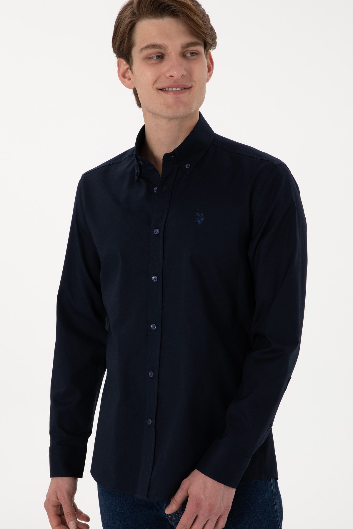 U.s. Polo Assn. %100 Pamuk Uzun Kol Slim Fit Gömlek 2083199