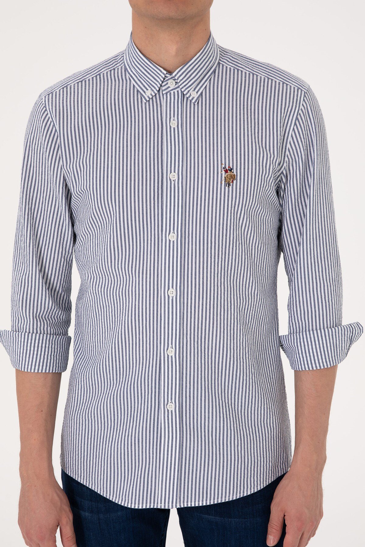 U.s. Polo Assn. Erkek Uzun Kollu Slim Fit %100 Pamuk Gömlek 2103065