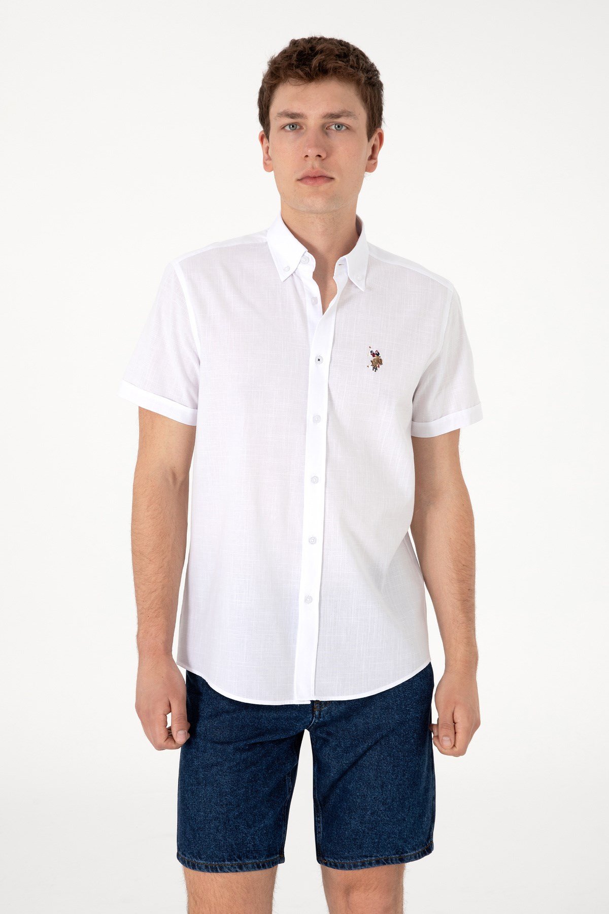 U.S. Polo Assn. Erkek Kısa Kol %100 Pamuk Gömlek 2083854