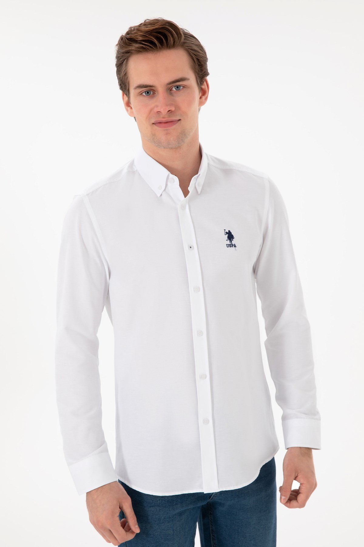 U.s. Polo Assn. Dokuma Uzun Kol Slim Fit Gömlek 2084085