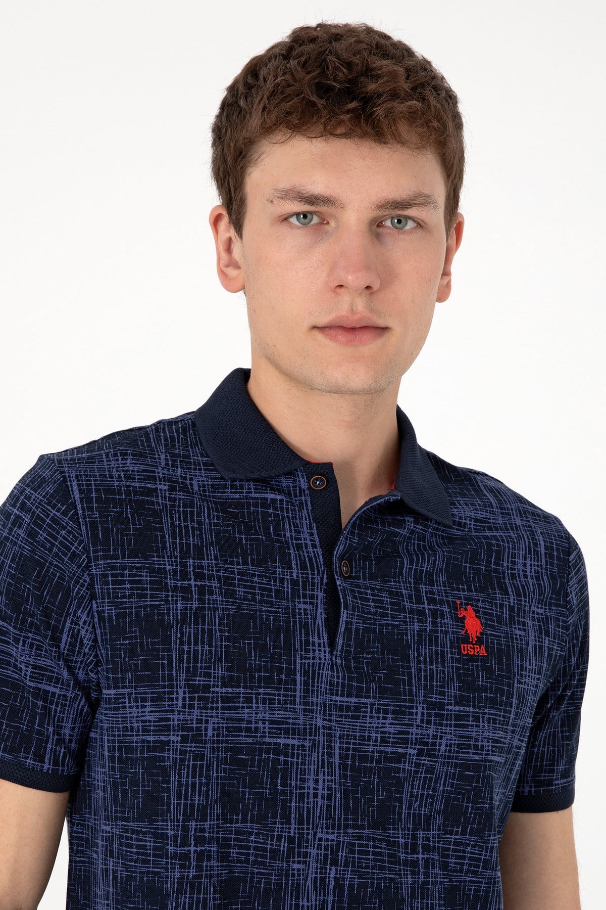 U.s. Polo Assn. Erkek Regular Fit Polo Yaka Desenli %100 Pamuk T-Shirt 2103243