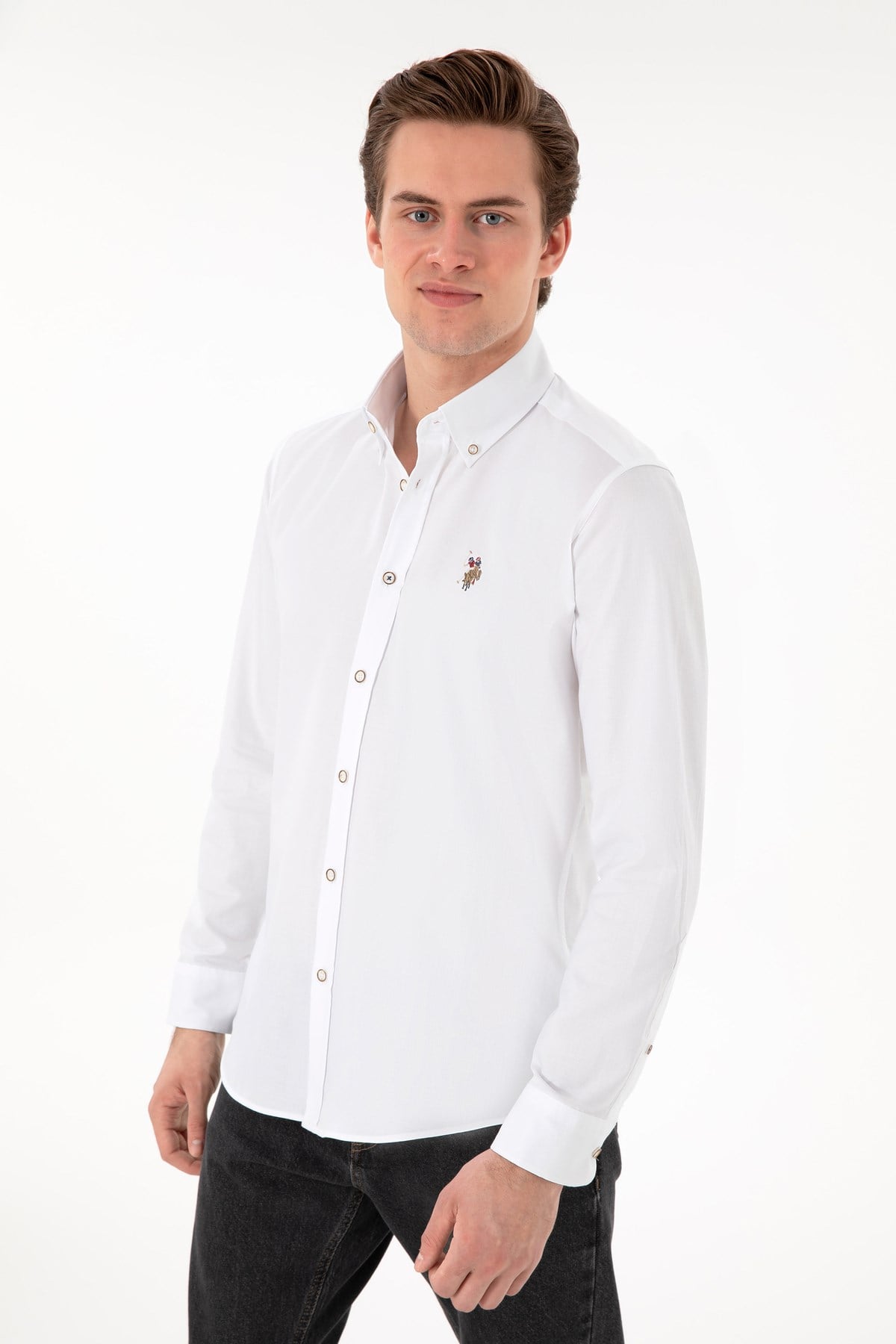 U.s. Polo Assn. %100 Pamuk Uzun Kol Slim Fit Gömlek 2082904
