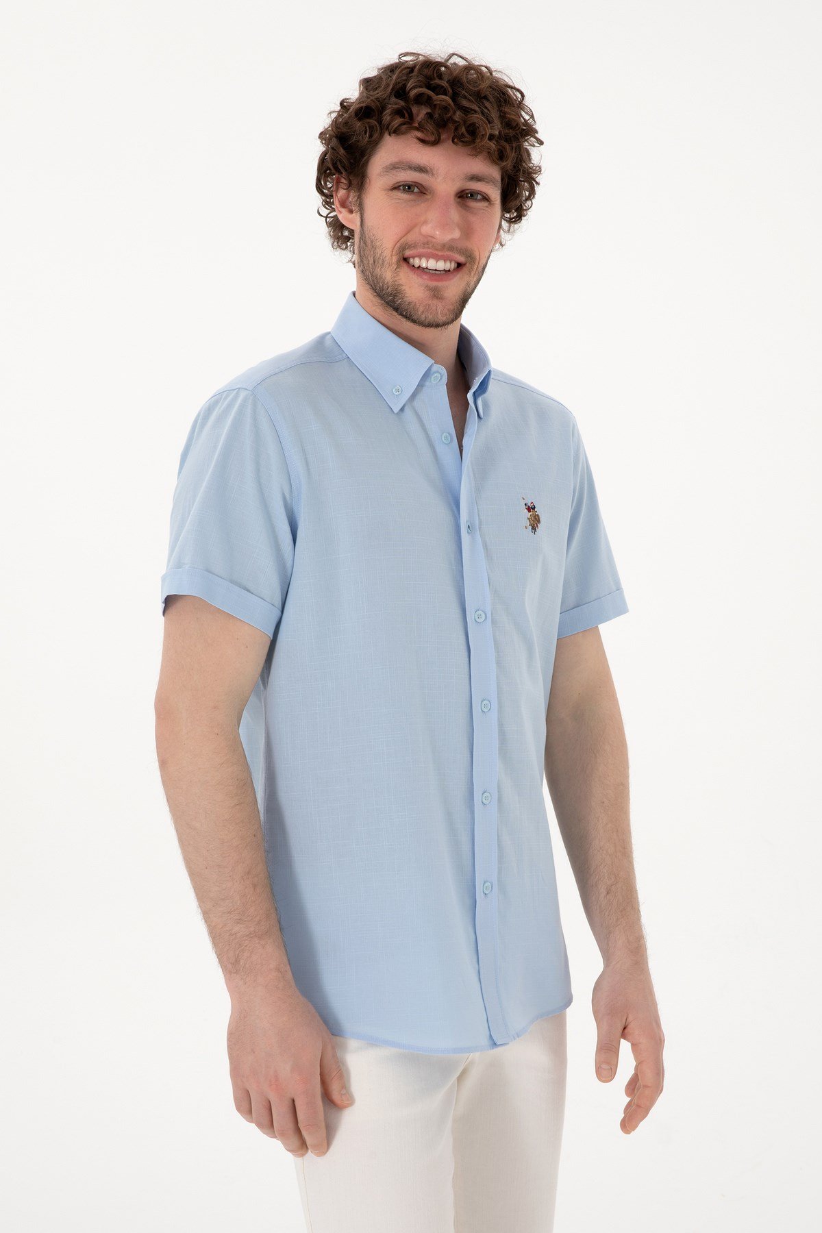 U.S. Polo Assn. Erkek Kısa Kol %100 Pamuk Gömlek 2083854