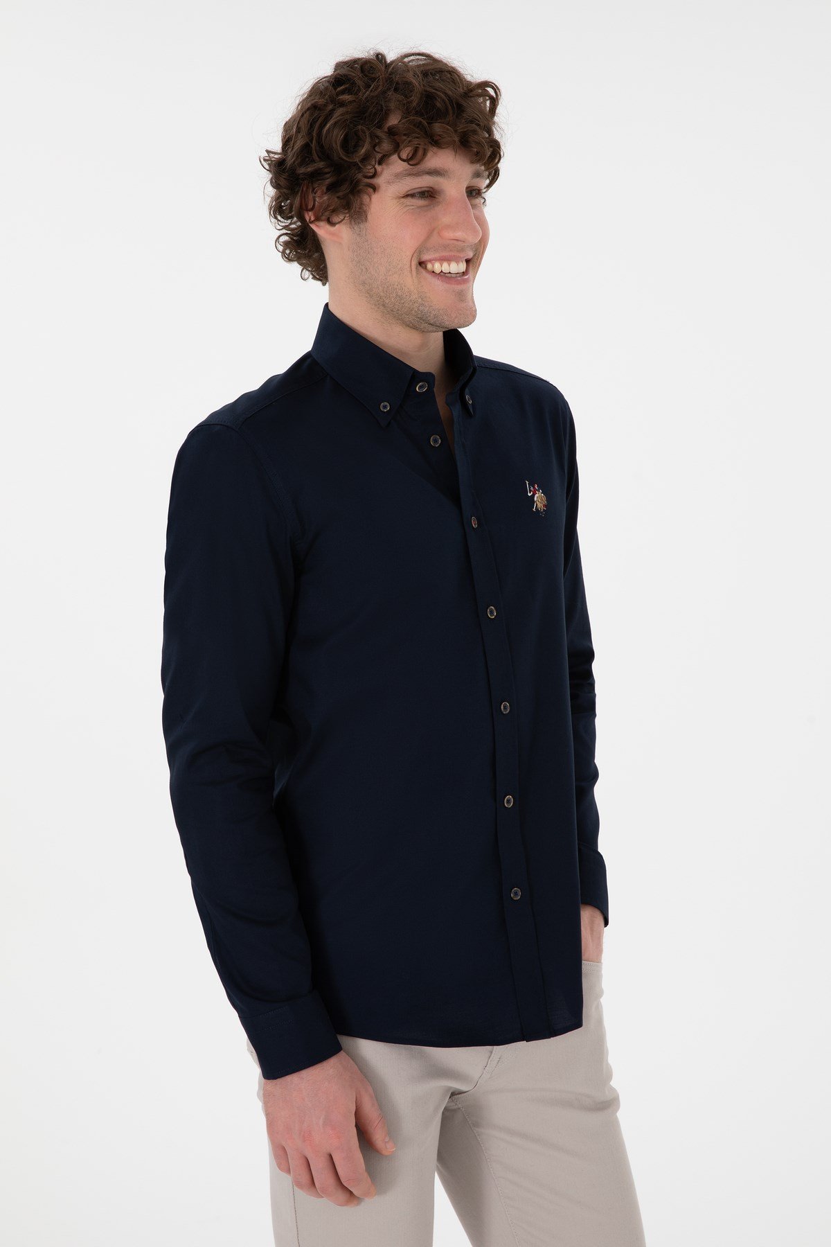 U.s. Polo Assn. %100 Pamuk Uzun Kol Slim Fit Gömlek 2082904