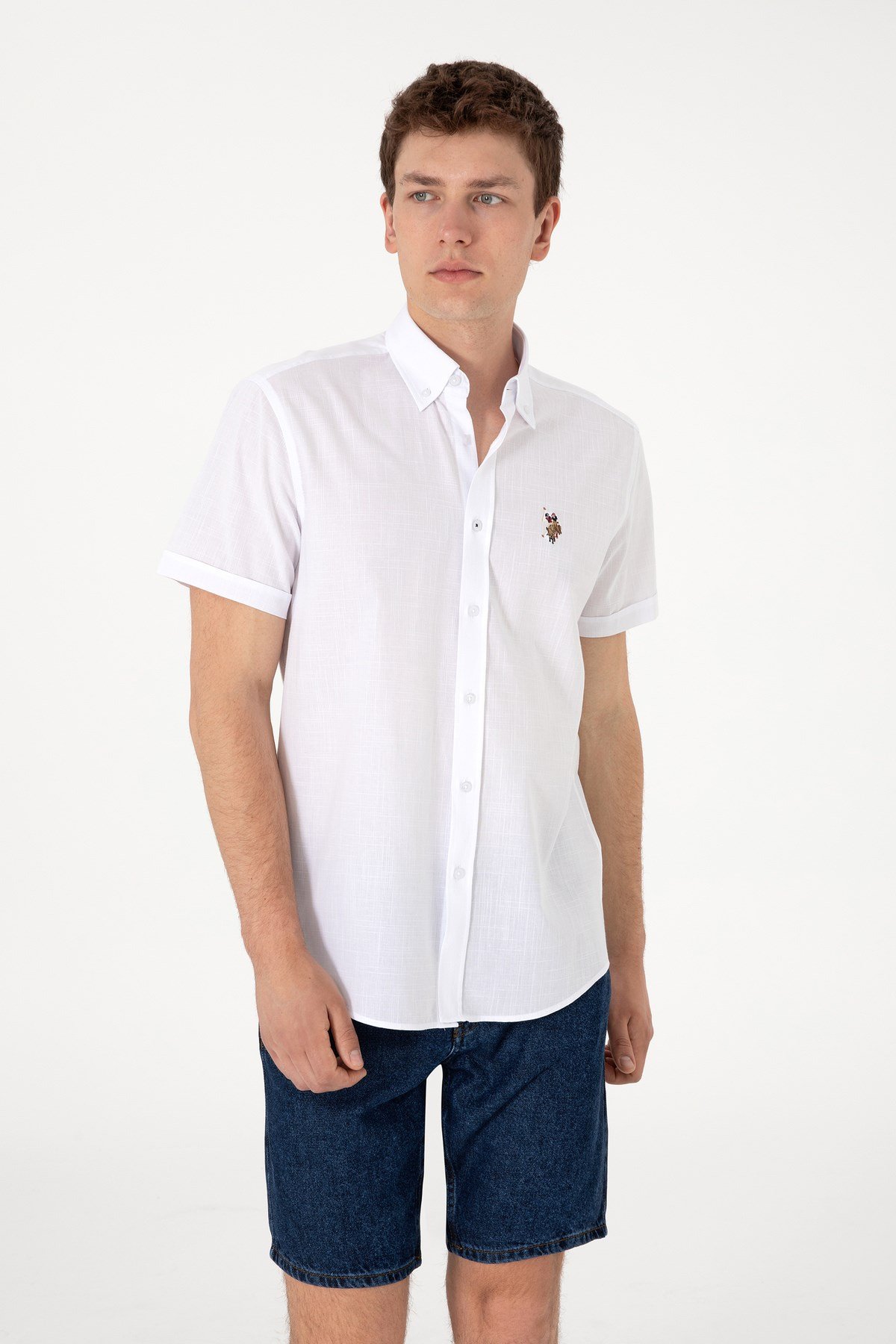 U.S. Polo Assn. Erkek Kısa Kol %100 Pamuk Gömlek 2083854