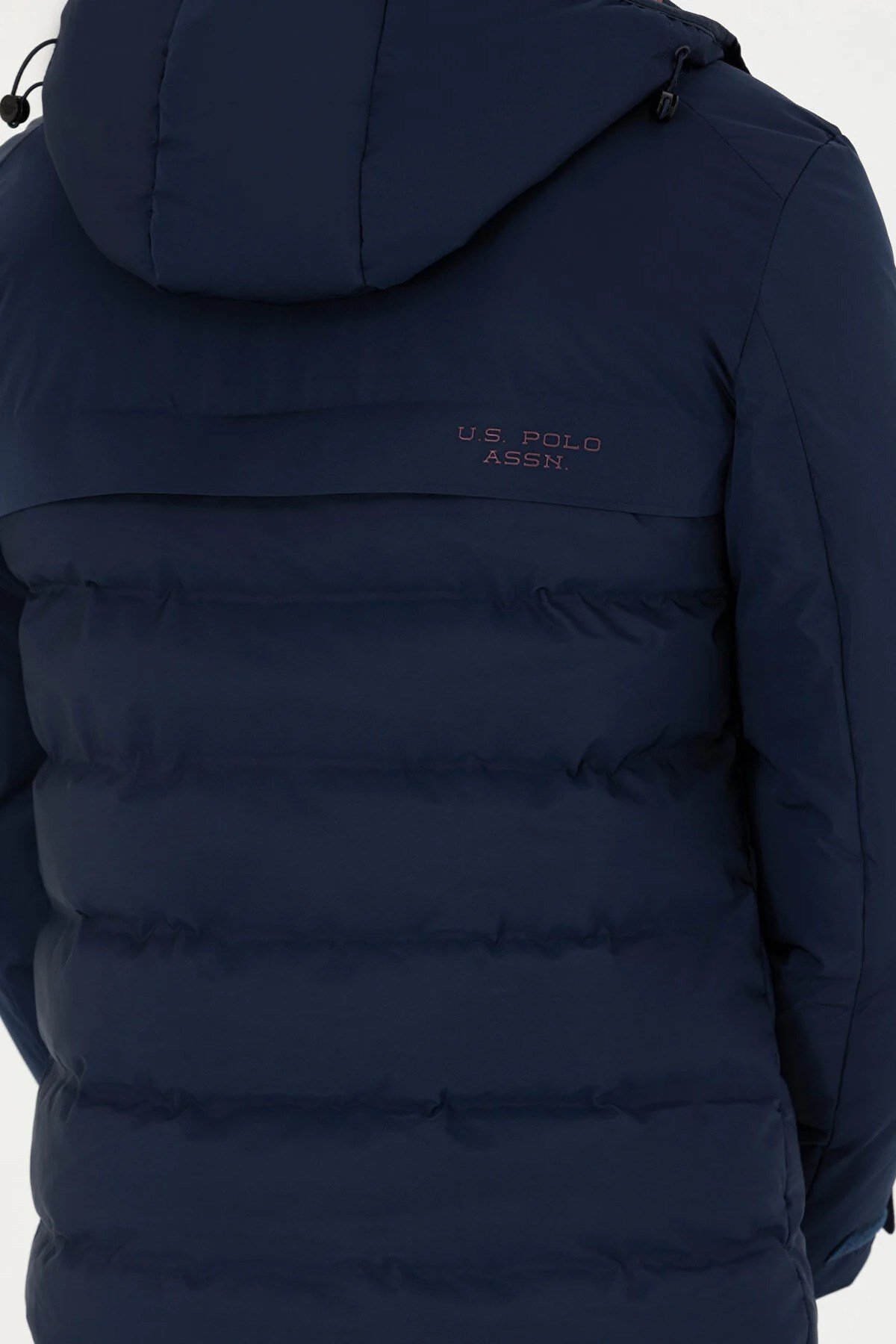 U.S. Polo Assn. Kapüşonlu Erkek Kapitone Mont Lacivert