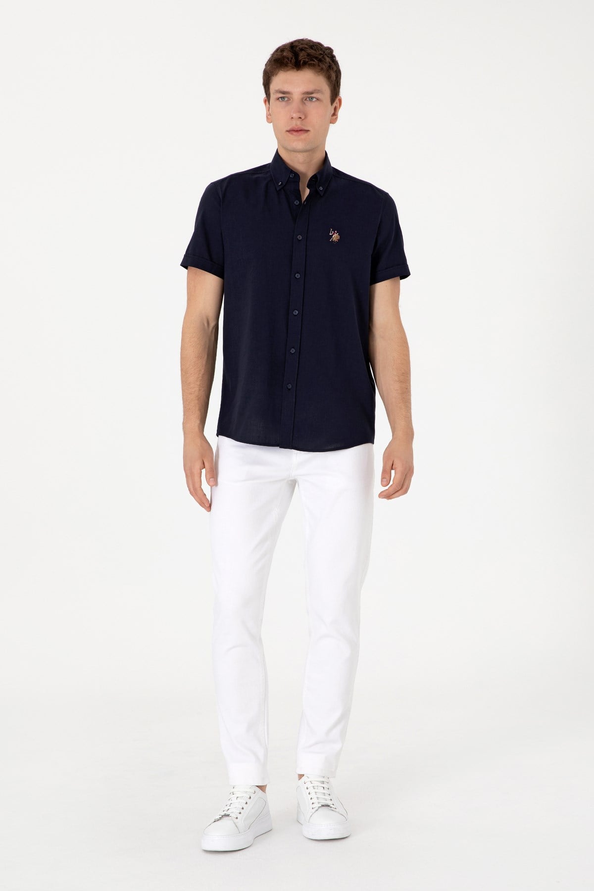 U.S. Polo Assn. Erkek Kısa Kol %100 Pamuk Gömlek 2083854