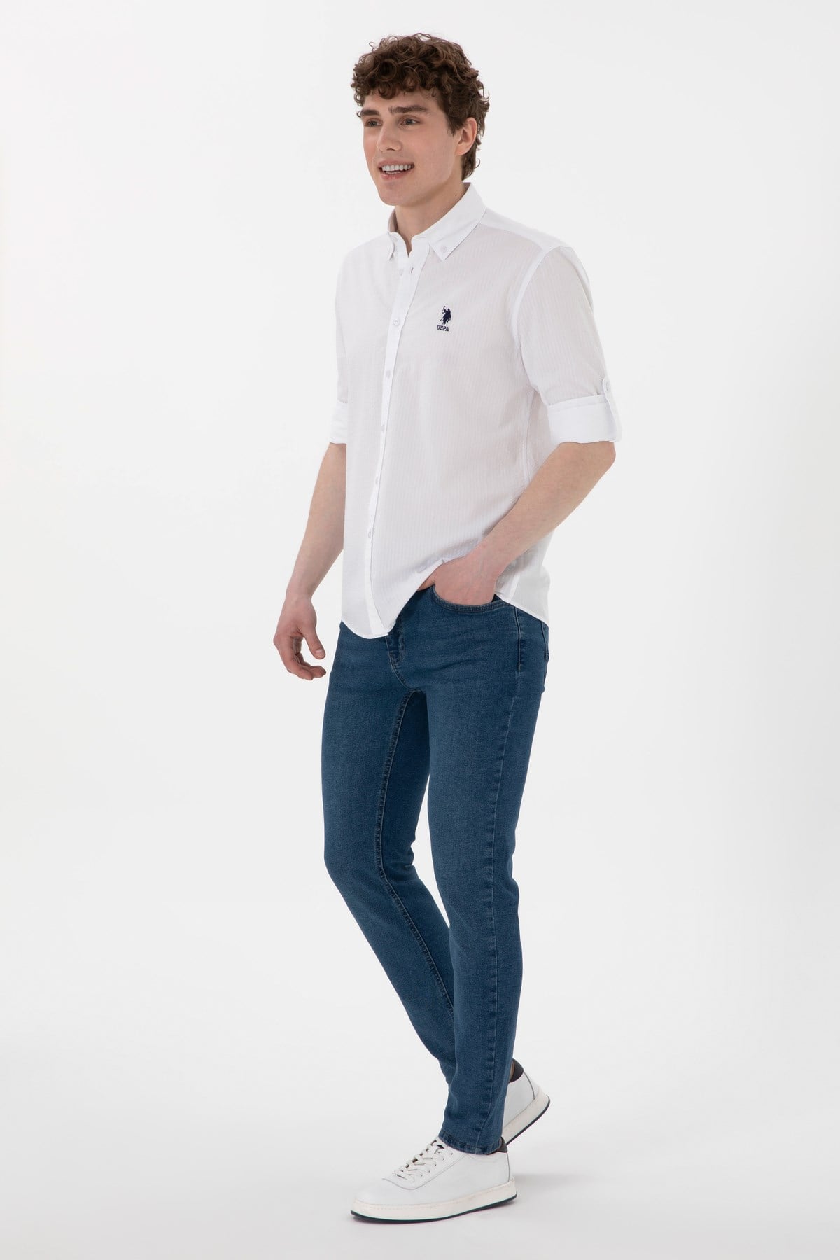 U.s. Polo Assn. Erkek Beyaz Uzun Kollu Regular Gömlek 2170101