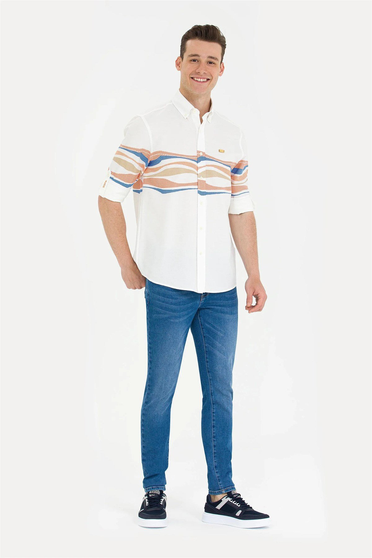 U.S. Polo Assn. Erkek Beyaz Uzun Kollu Gömlek G081SZ004.000.1578949.VR031
