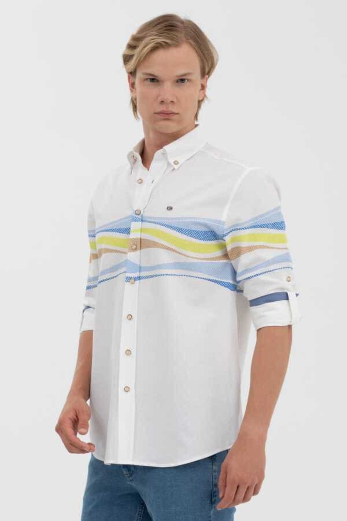 U.S. Polo Assn. Erkek Beyaz Uzun Kollu Gömlek G081SZ004.000.1578949.VR036