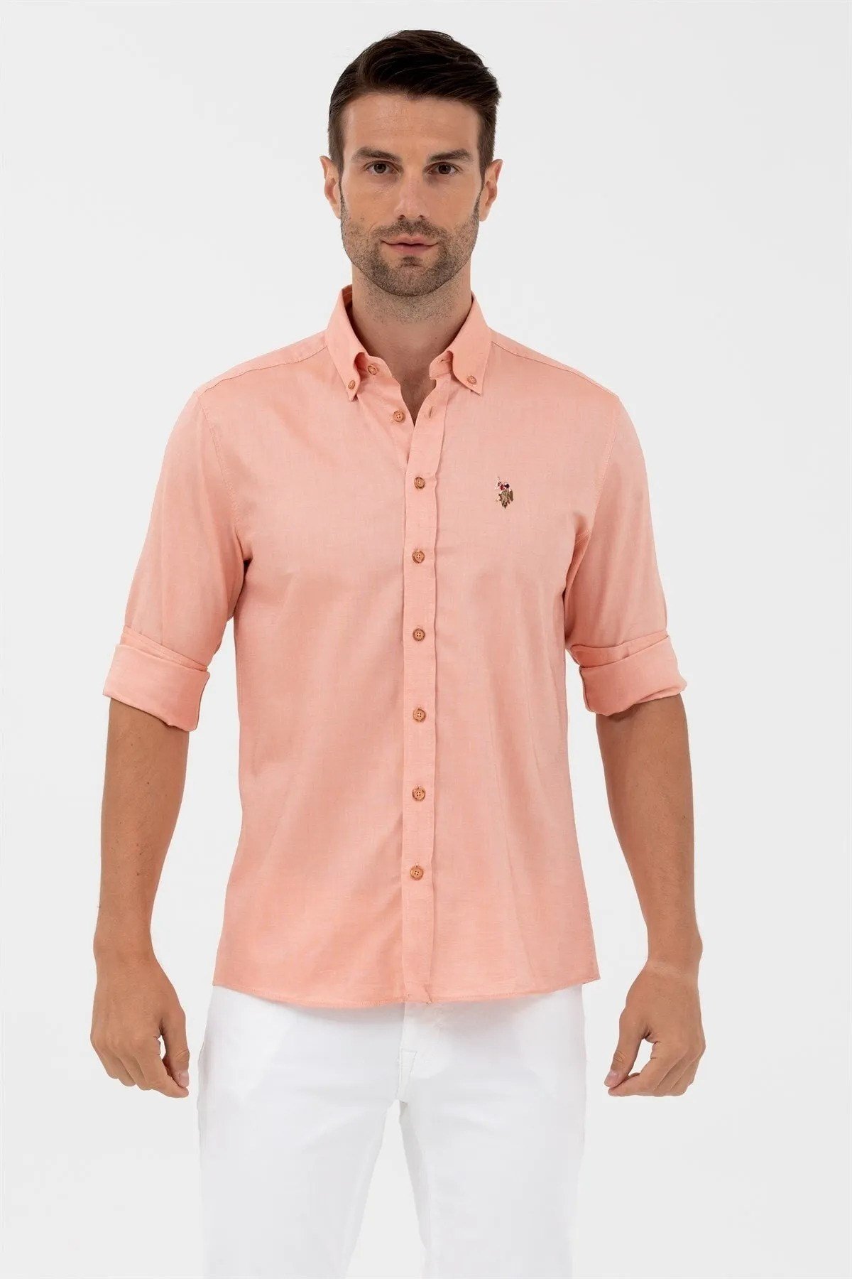 U.S. Polo Assn. Erkek Çocuk Somon Uzun Kollu Basic Gömlek G083SZ004.000.1368422.VR047