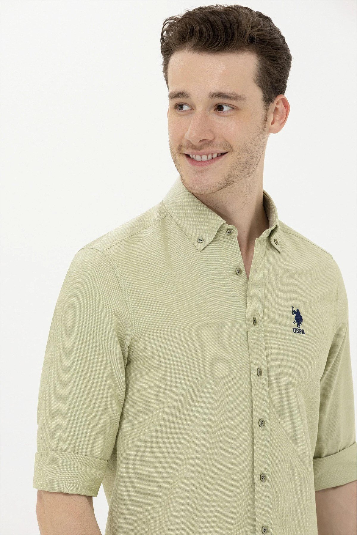 U.S. Polo Assn. Erkek Koyu Haki Uzun Kollu Basic Gömlek G081GL004.000.1363580.VR111