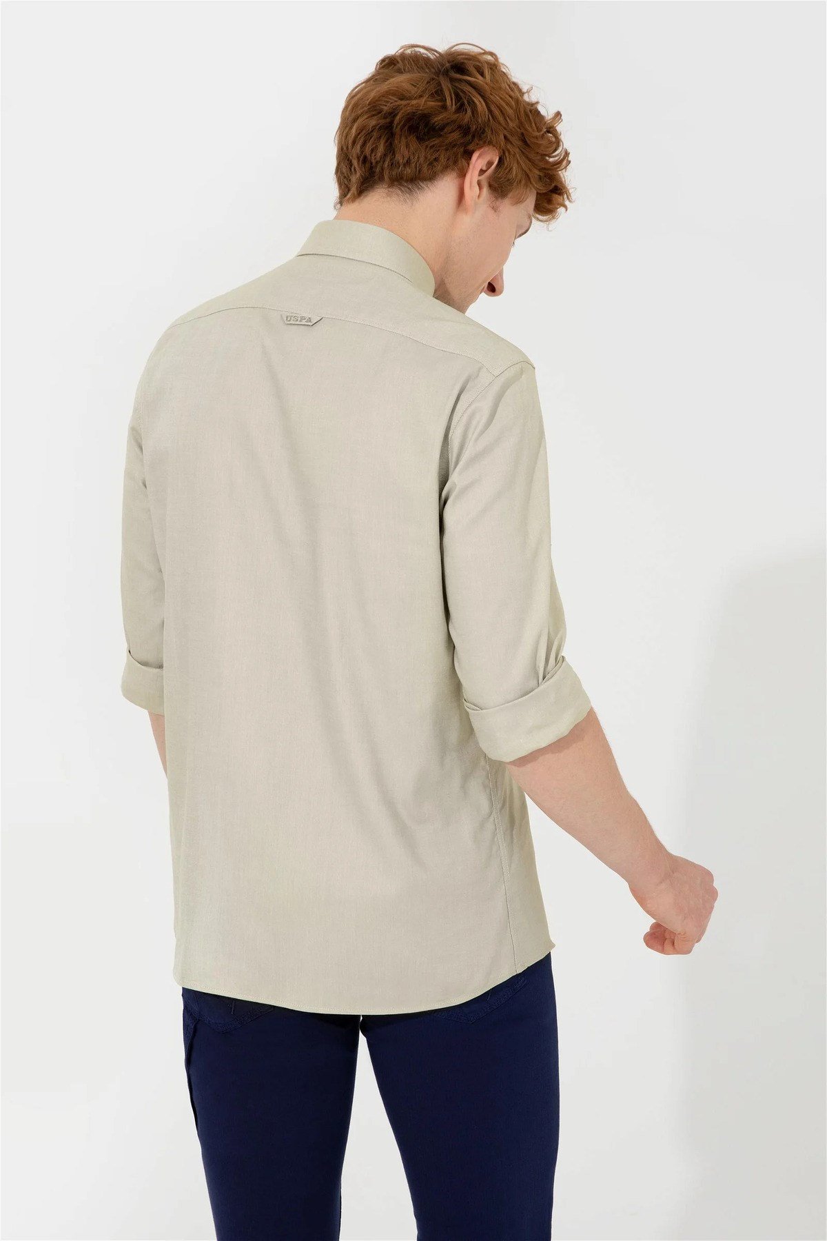 U.S. Polo Assn. Erkek Koyu Haki Uzun Kollu Basic Gömlek G081SZ004.000.1363076.VR111