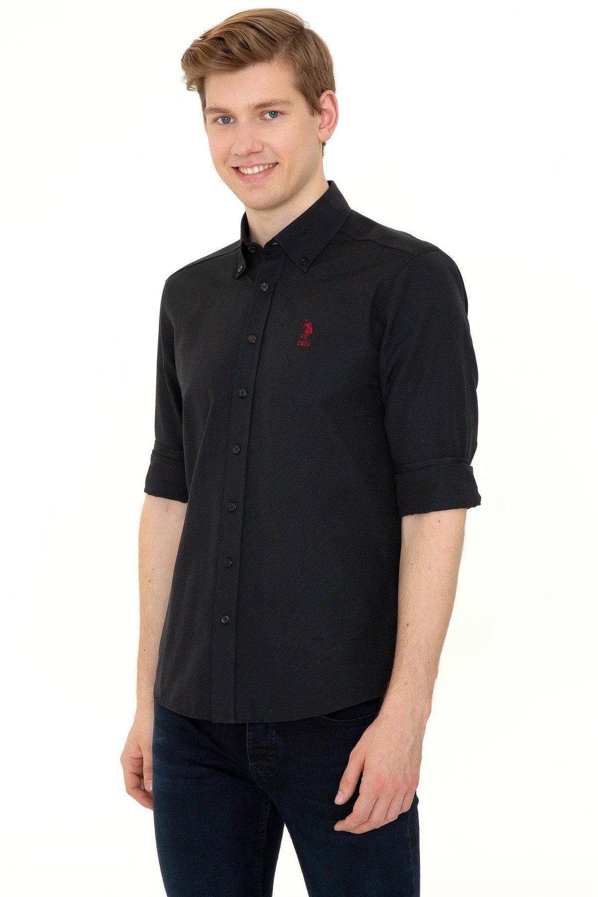 U.S. Polo Assn. Erkek Siyah Uzun Kollu Basic Gömlek G081GL004.000.1570715.VR046