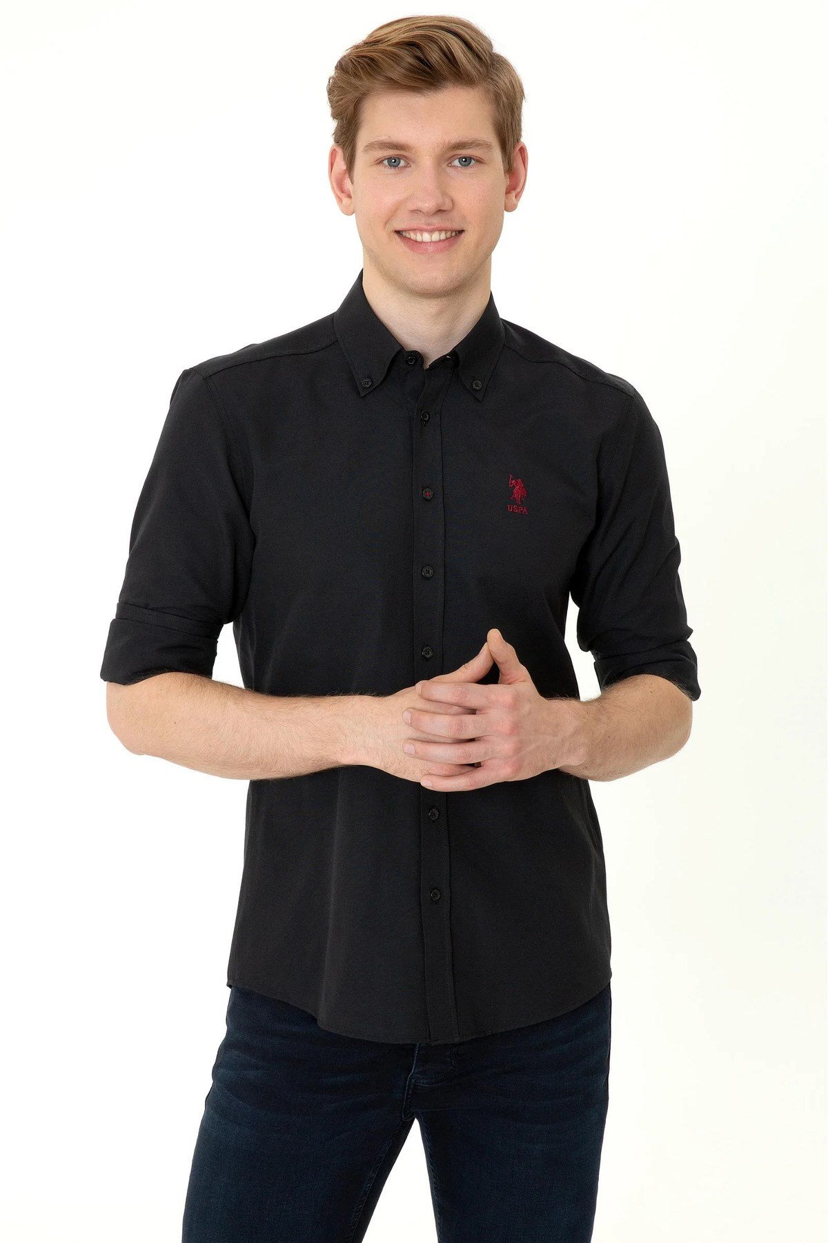 U.S. Polo Assn. Erkek Siyah Uzun Kollu Basic Gömlek G081GL004.000.1570715.VR046