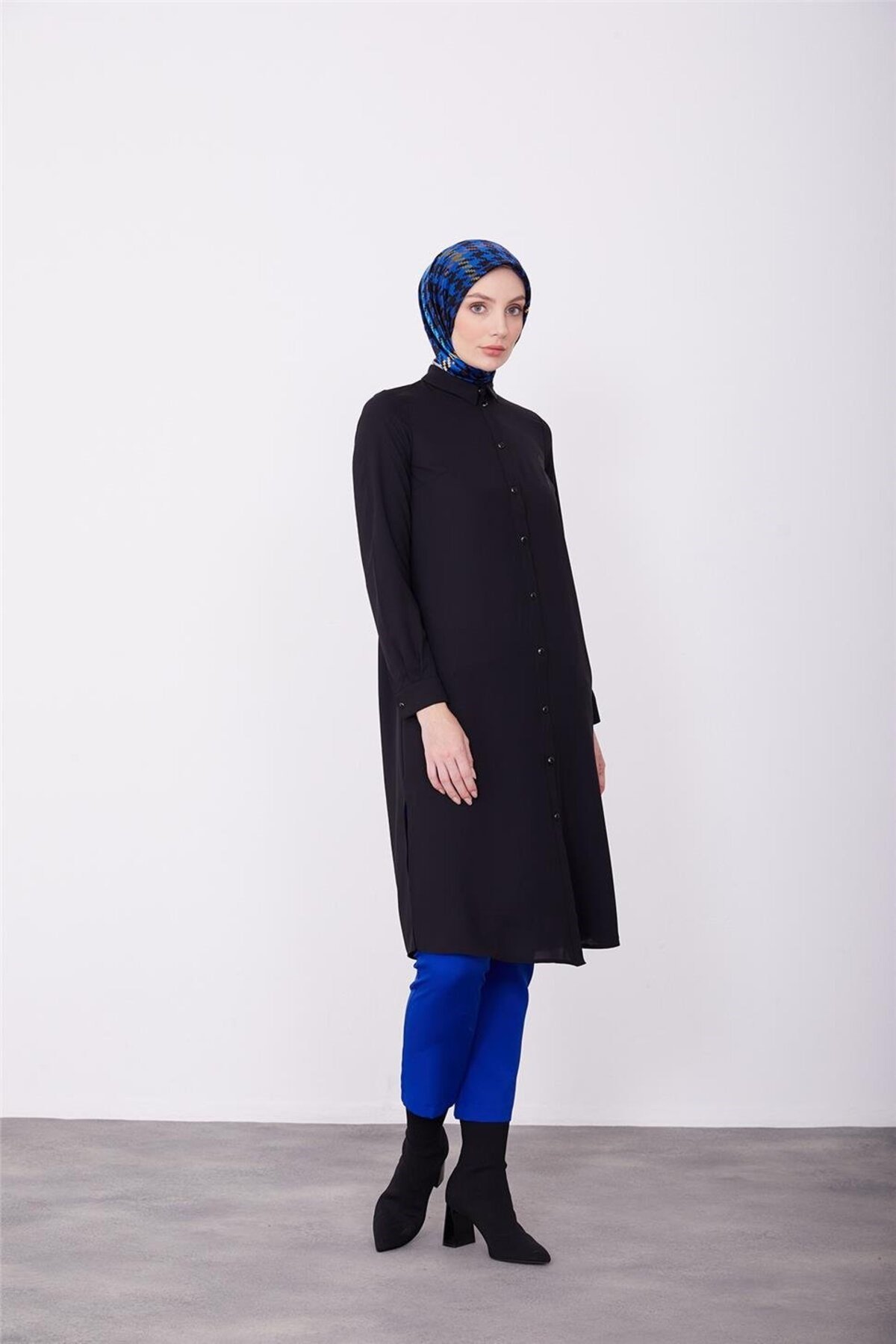Uzun Kollu Logolu Tunik 23kh411 Siyah