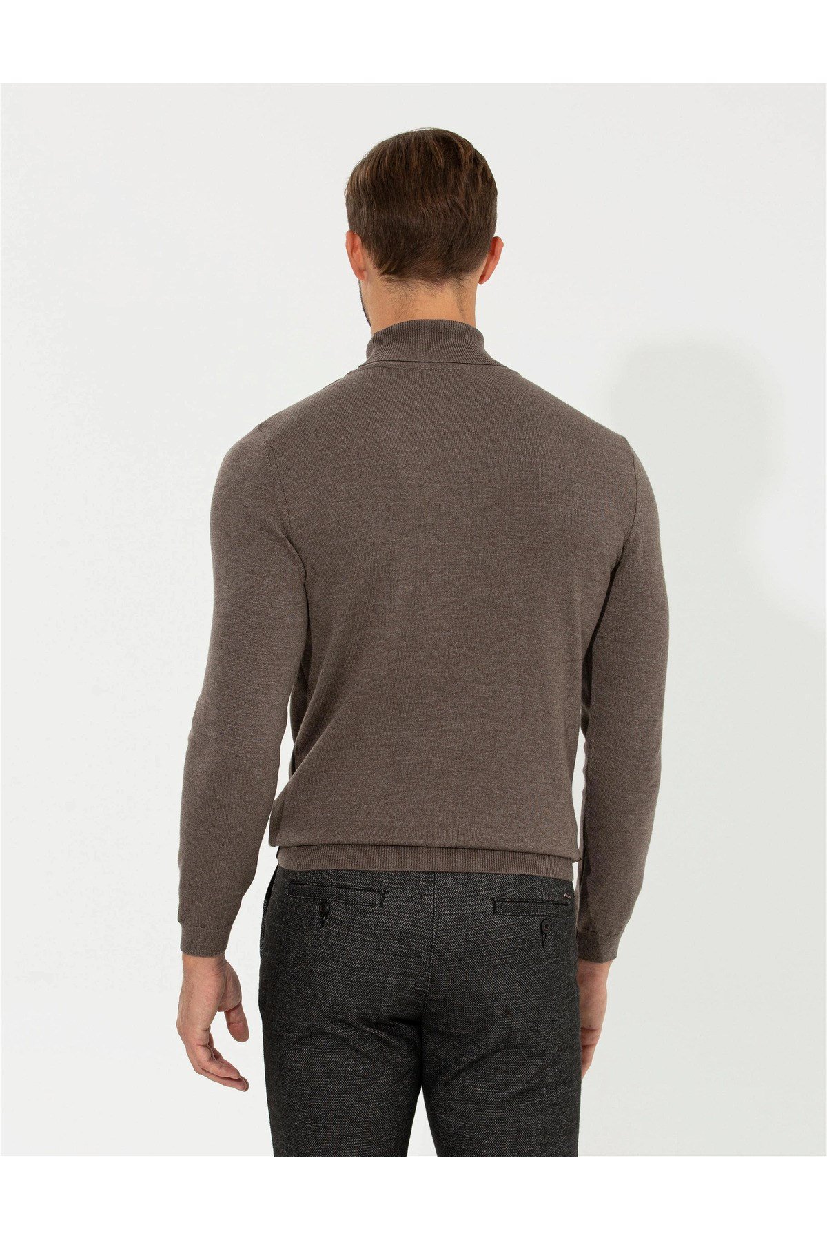 Vizon Melanj Slim Fit Balıkçı Yaka Triko Kazak G021SZ0TK.000.1481738.VR174