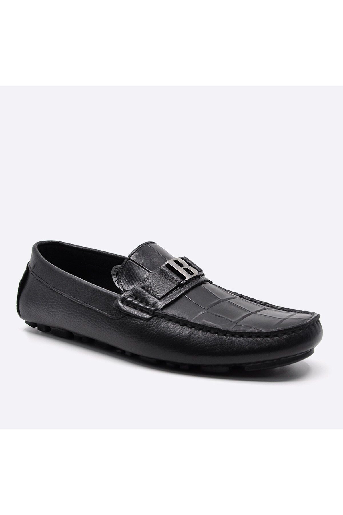 Yazlık Loafer Erkek Ayakkabı Siyah Kroko 9848