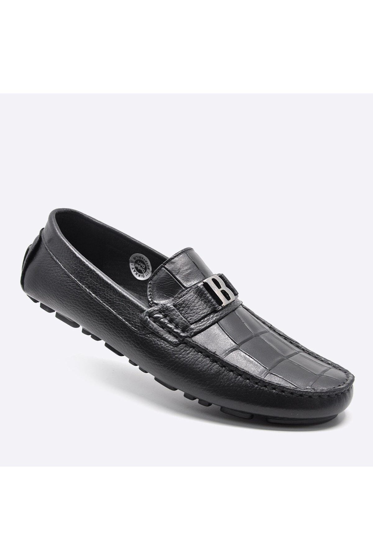 Yazlık Loafer Erkek Ayakkabı Siyah Kroko 9848