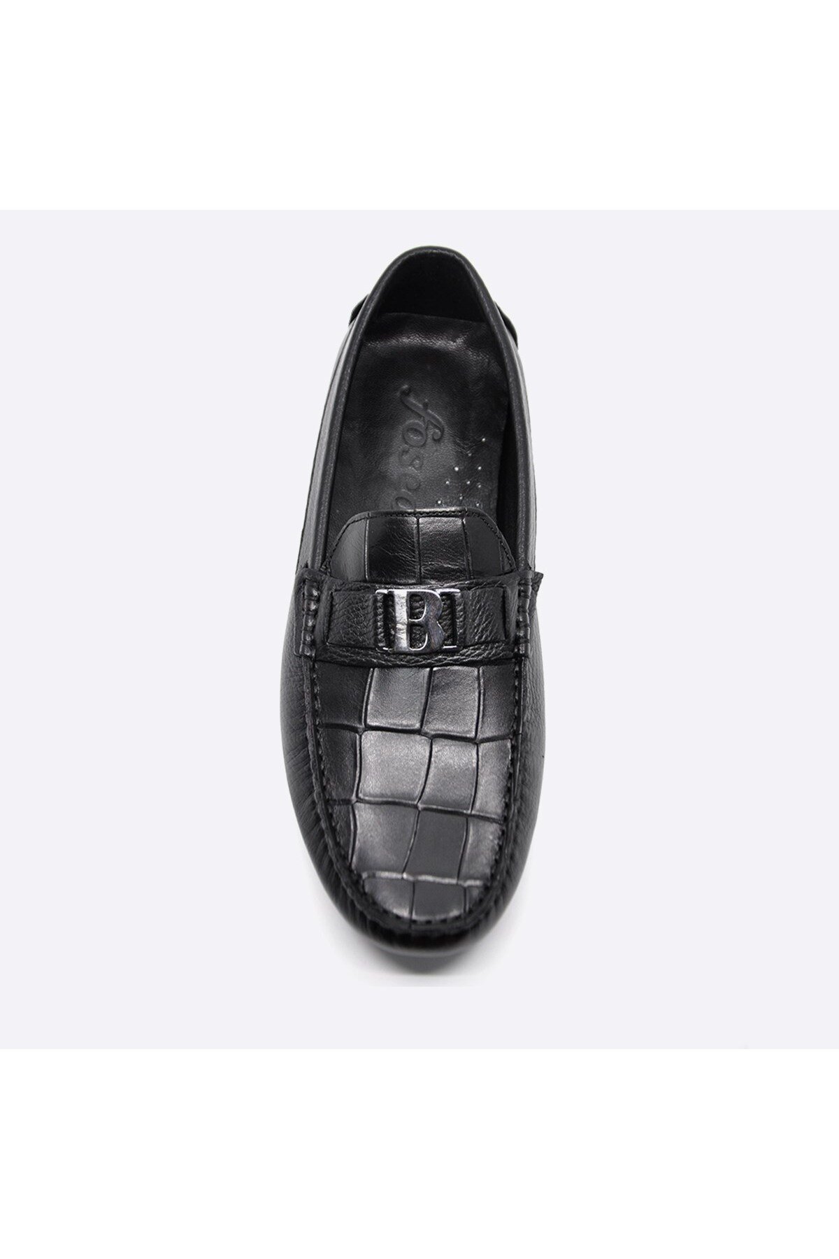 Yazlık Loafer Erkek Ayakkabı Siyah Kroko 9848