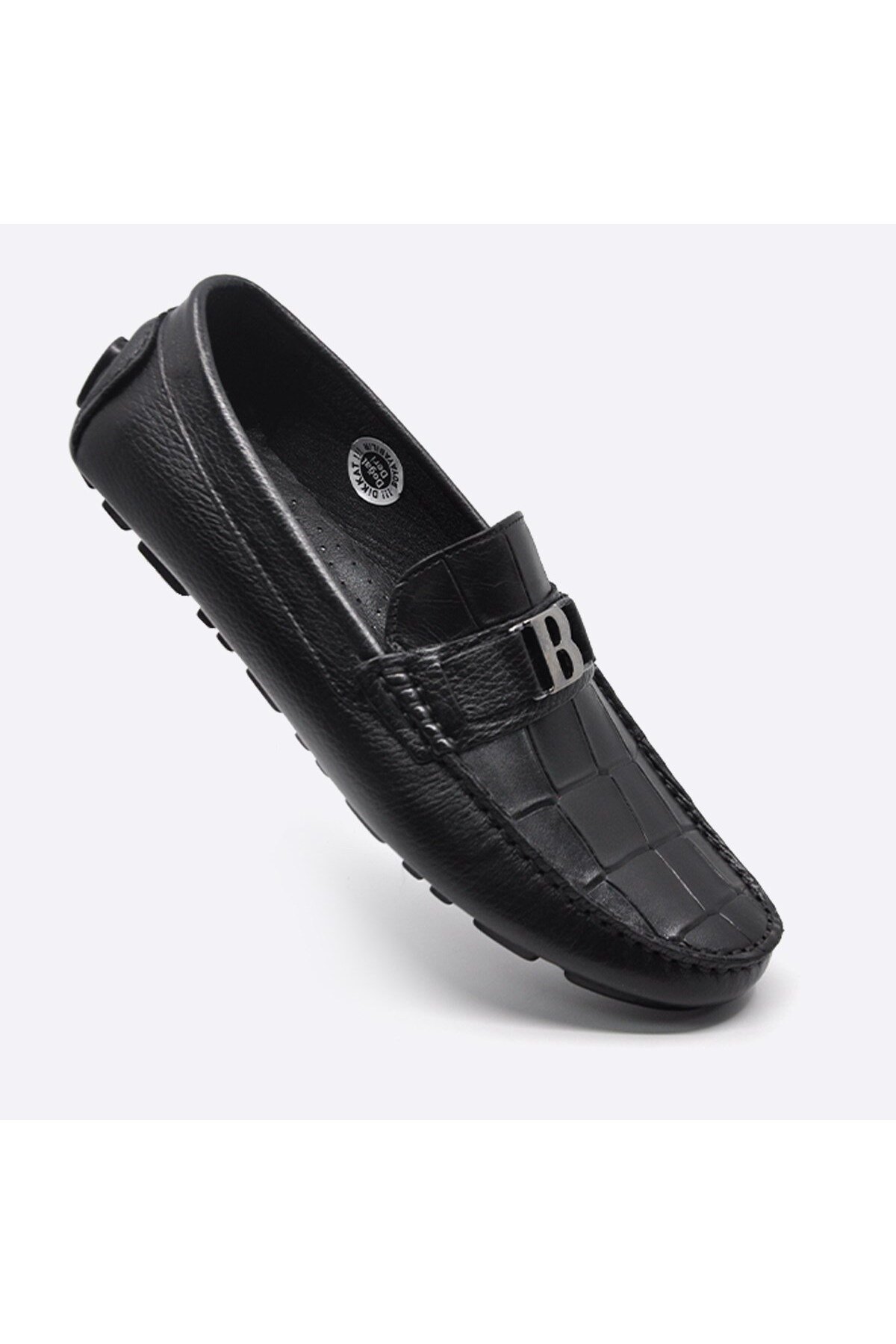 Yazlık Loafer Erkek Ayakkabı Siyah Kroko 9848