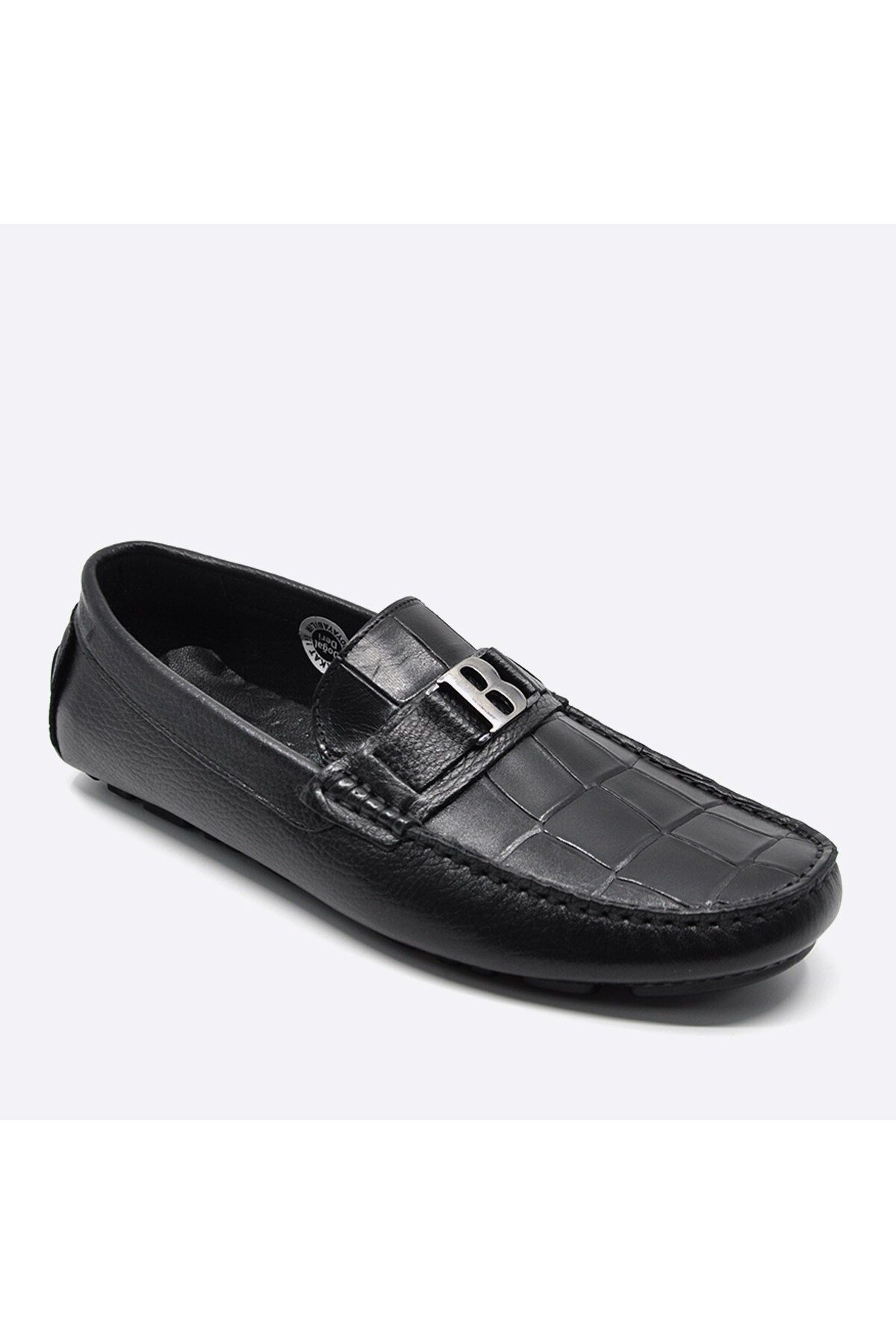 Yazlık Loafer Erkek Ayakkabı Siyah Kroko 9848