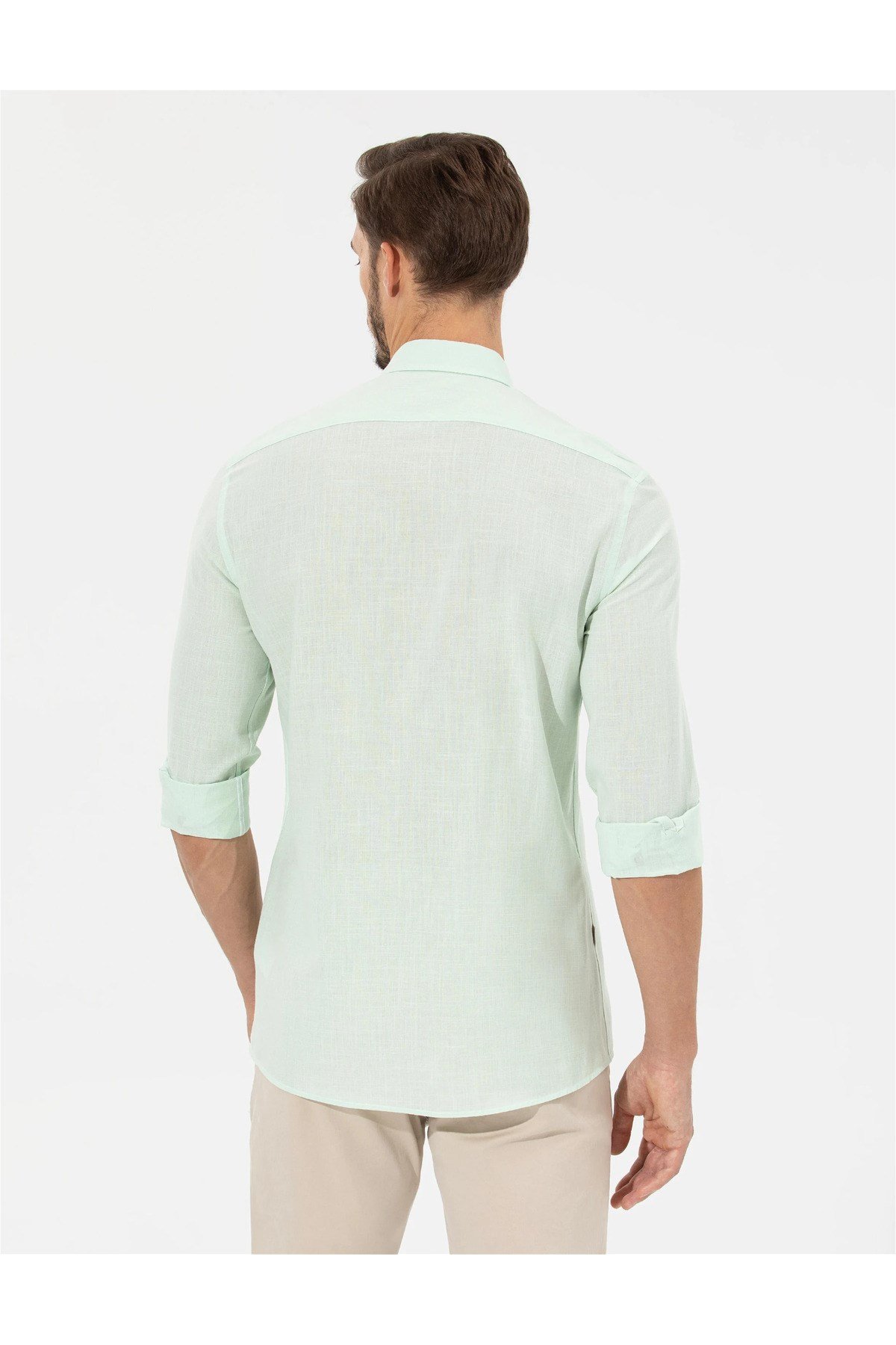 Yeşil Slim Fit Uzun Kollu Gömlek G021GL004.000.1622602