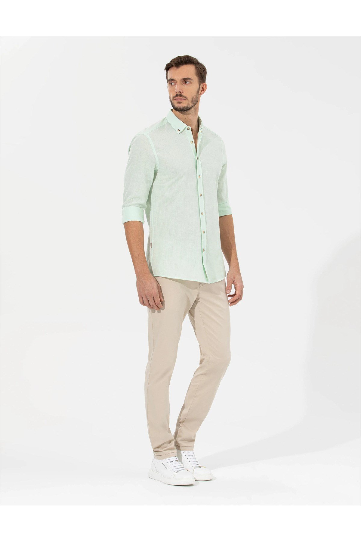 Yeşil Slim Fit Uzun Kollu Gömlek G021GL004.000.1622602