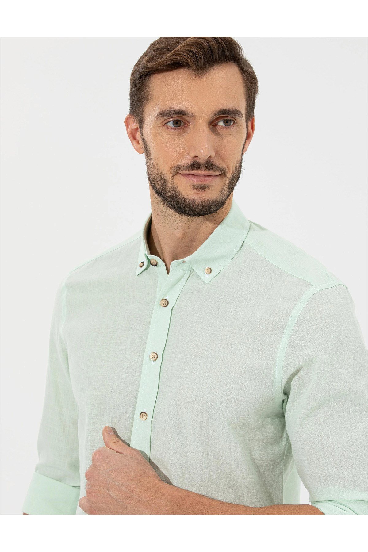 Yeşil Slim Fit Uzun Kollu Gömlek G021GL004.000.1622602