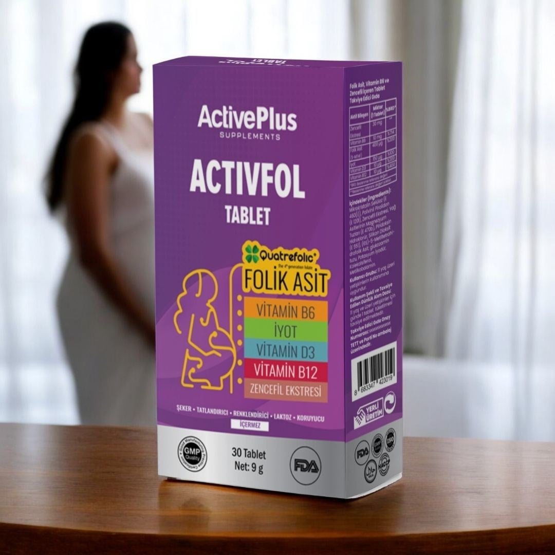Activefol Tablet - Folik Asit & Zencefil & B12 & D3 & B6 & İyot
